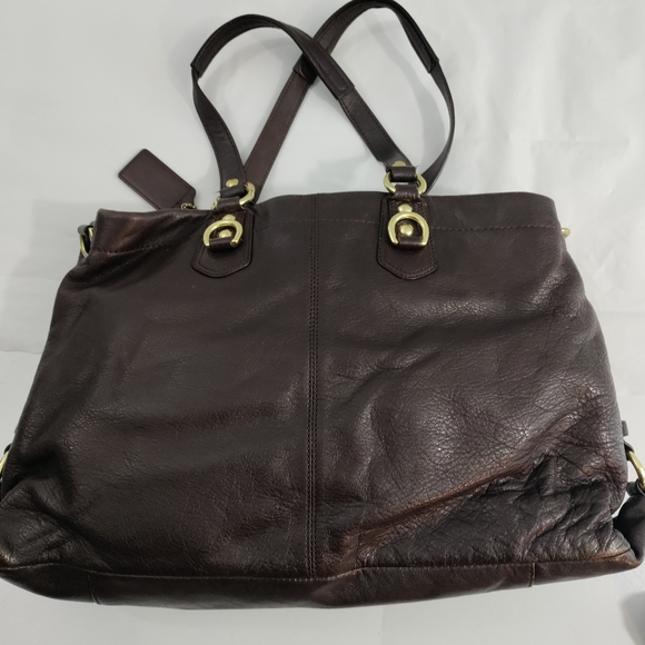 Coach Vintage Ashley Bucket Bag Genuine Leather Convertible Crossbody Brown - Picture 11 of 14